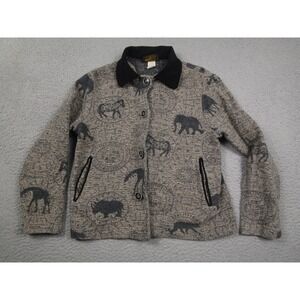 David Paul‎ New York Jacket Womens Small Brown Animal Africa Safari Vintage